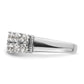 14k White Gold 1 5/8 Ct. Lab Grown Diamond VS/SI+ G+ Double Row Fashion Band Ring