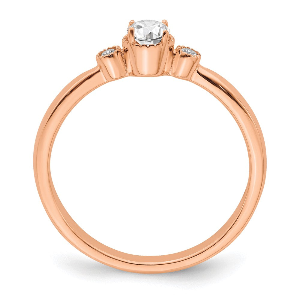 First Promise 14k Rose Gold 1/4 Ct. Lab Grown Diamond VS/SI+ G+ Complete Petite Engagement Ring