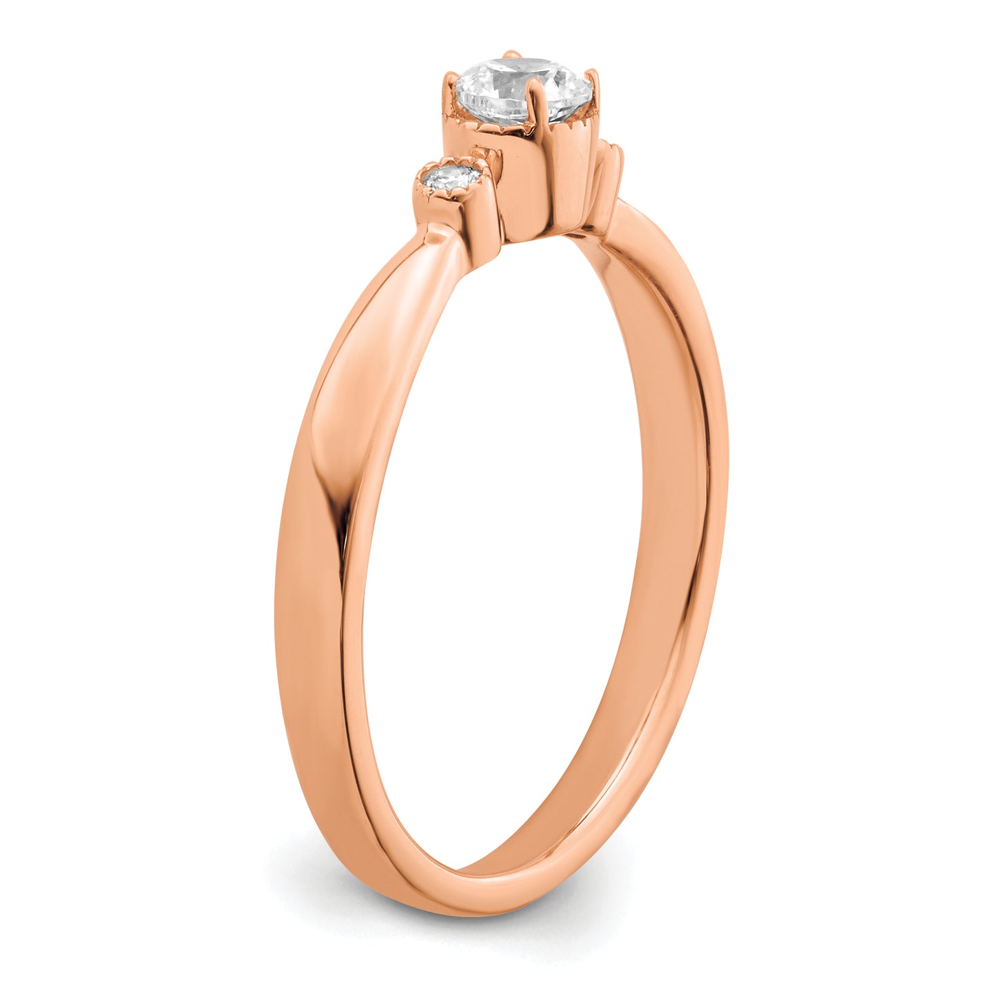 First Promise 14k Rose Gold 1/4 Ct. Lab Grown Diamond VS/SI+ G+ Petite Engagement Ring