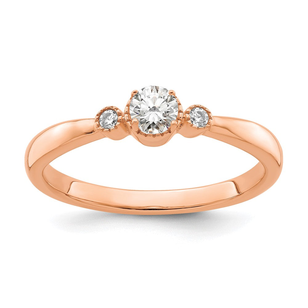 First Promise 14k Rose Gold 1/4 Ct. Lab Grown Diamond VS/SI+ G+ Complete Petite Engagement Ring