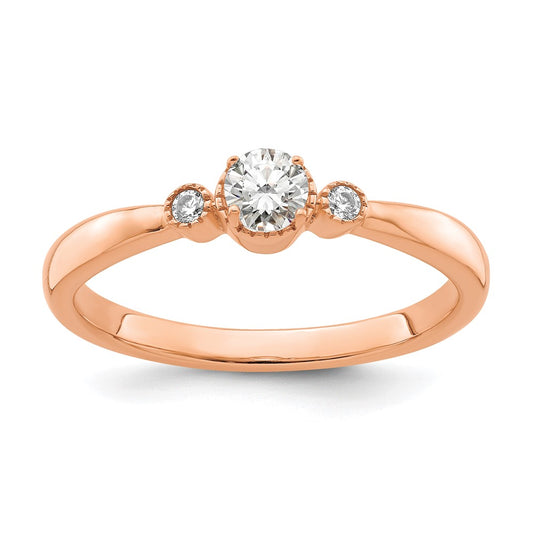 First Promise 14k Rose Gold 1/4 Ct. Lab Grown Diamond VS/SI+ G+ Complete Petite Engagement Ring