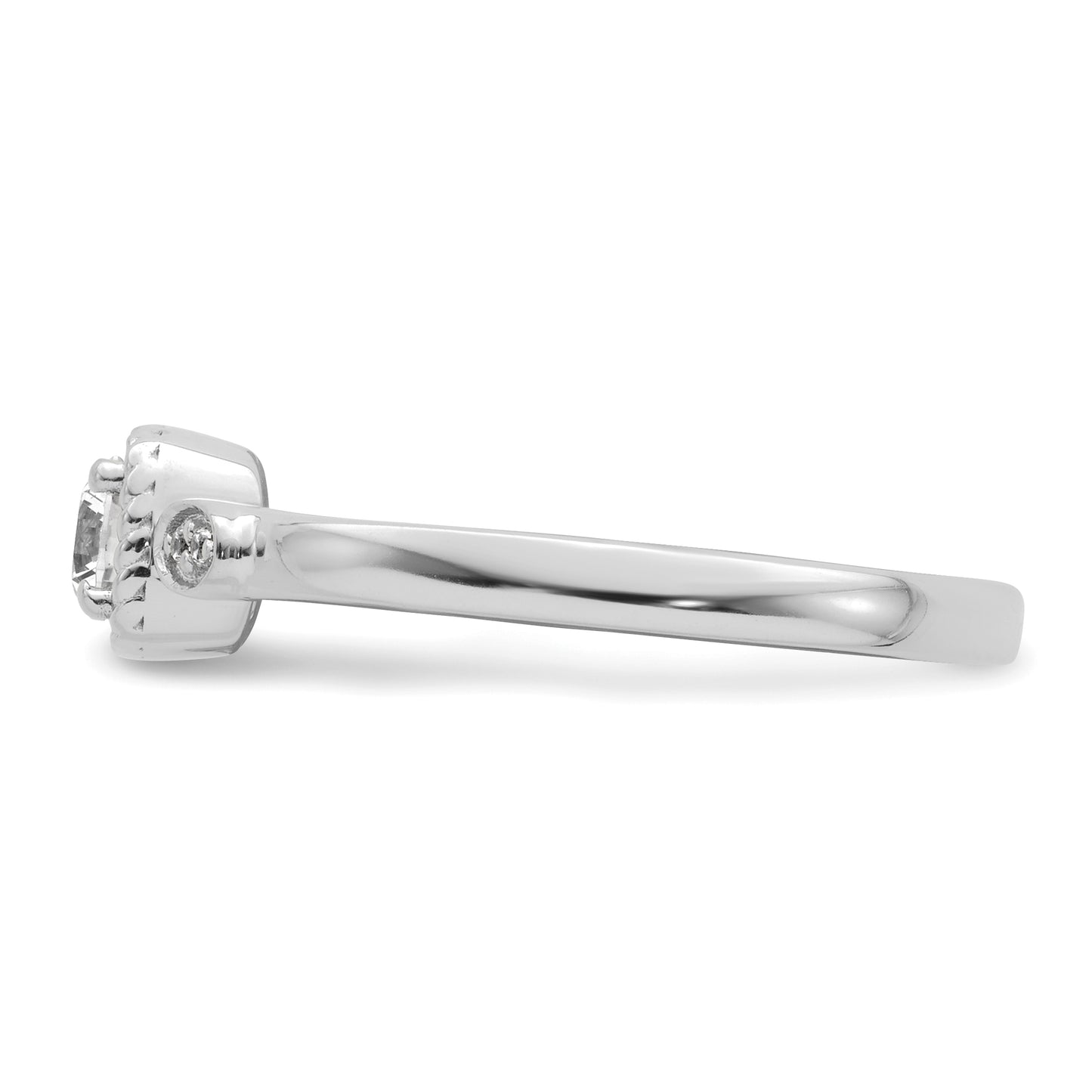 14K White Gold First Promise Lab Grown VS/SI+ G+ Diamond Rope Edge Comp Engagement Ring