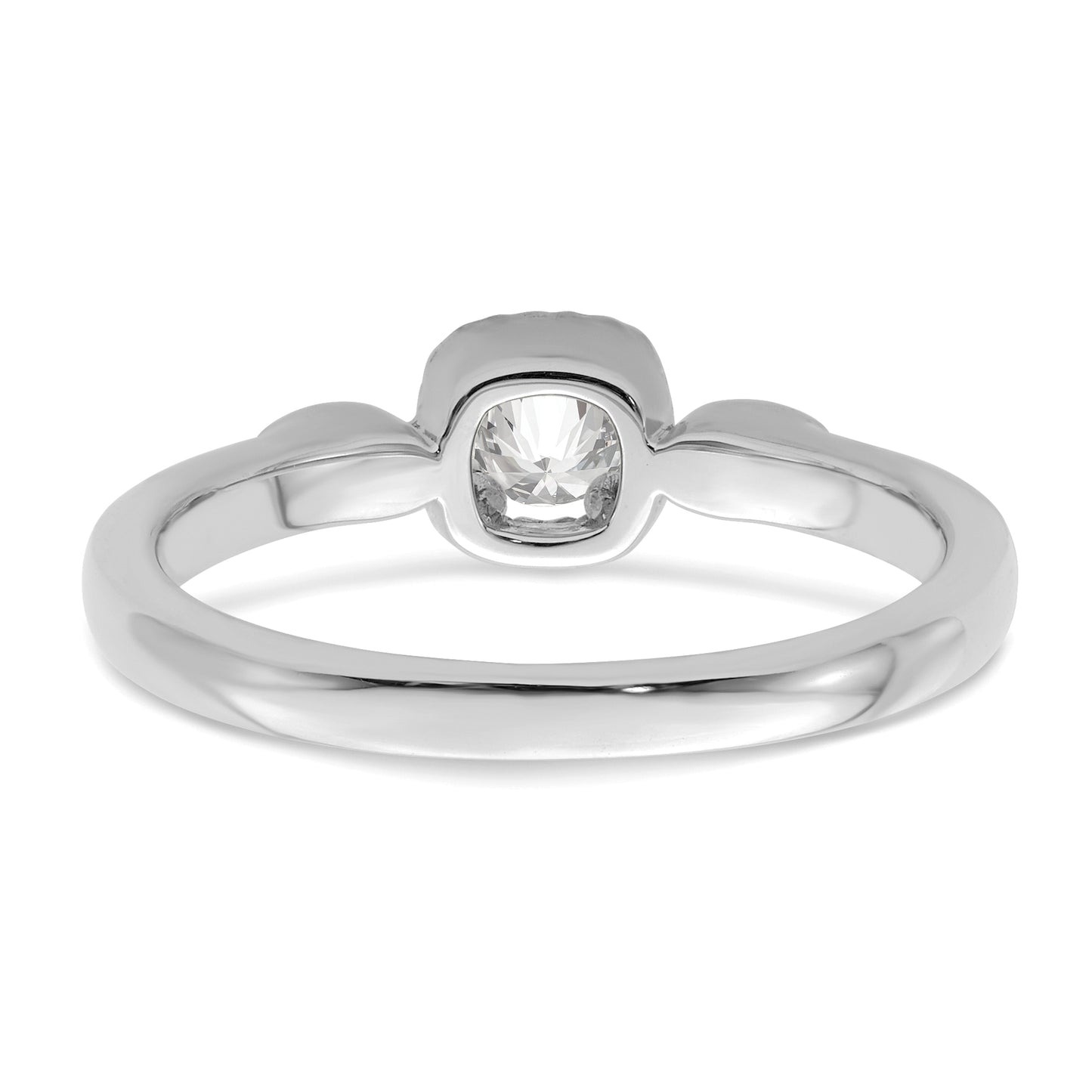 14K White Gold First Promise Lab Grown VS/SI+ G+ Diamond Rope Edge Comp Engagement Ring