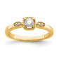 14k Yellow Gold First Promise Lab Grown VS/SI FGH Diamond Petite Rope Edge Engagement Ring