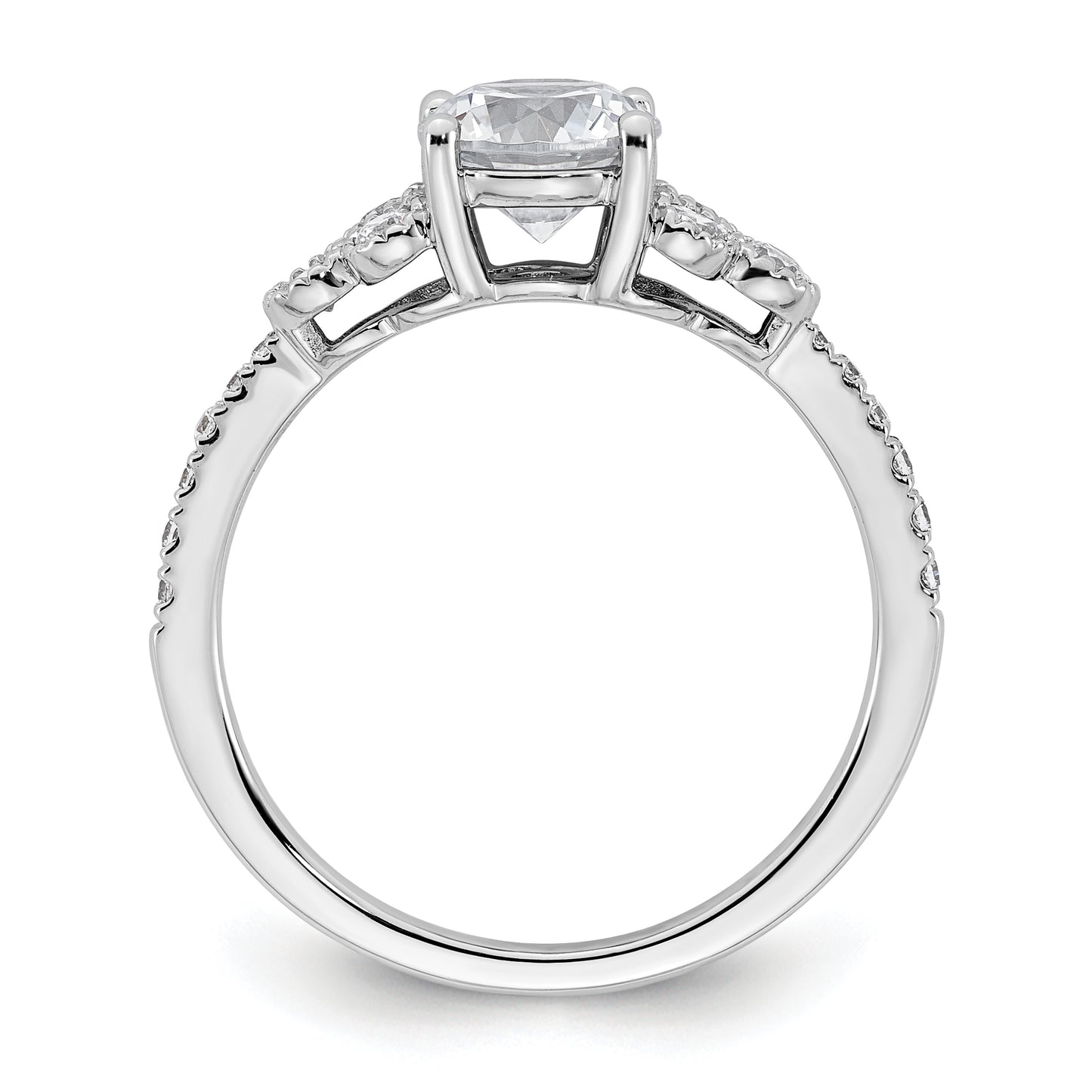 14k White Gold 1/5 Ct. Lab Grown Diamond VS/SI+ G+ 1 Ct. Center Round Engagement Ring