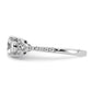 14k White Gold 1/5 Ct. Lab Grown Diamond VS/SI+ G+ 1 Ct. Center Round Engagement Ring