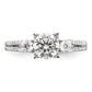 14k White Gold 3/8 Ct. Lab Grown Diamond VS/SI+ G+ 1 Ct. Center Round Engagement Ring