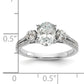 14k White Gold 3/8 Ct. Lab Grown Diamond VS/SI+ G+ 1 Ct. Center Oval Engagement Ring