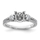 14k White Gold 3/8 Ct. Lab Grown Diamond VS/SI+ G+ 1 Ct. Center Oval Engagement Ring