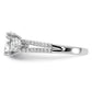 14k White Gold 1/2 Ct. Lab Grown Diamond VS/SI+ G+ 1 1/2 Ct. Center Oval Engagement Ring