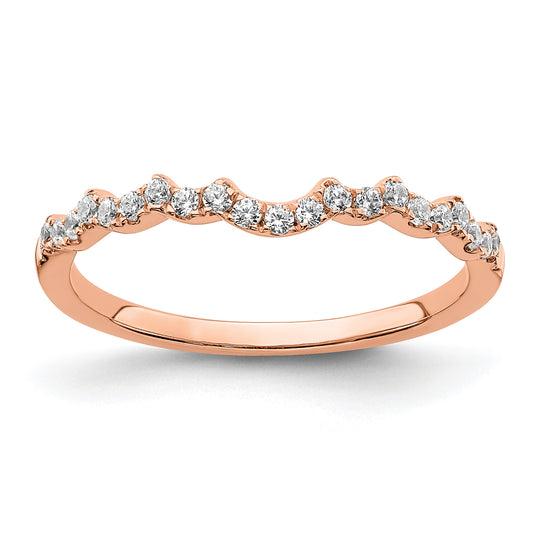 14k Rose Gold 1/5 Ct. Lab Grown Diamond VS/SI+ G+ Wedding Band Ring