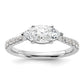 14k White Gold 1/5 Ct. Lab Grown Diamond VS/SI+ G+ 1 Ct. Center East-West Marquise Engagement Ring