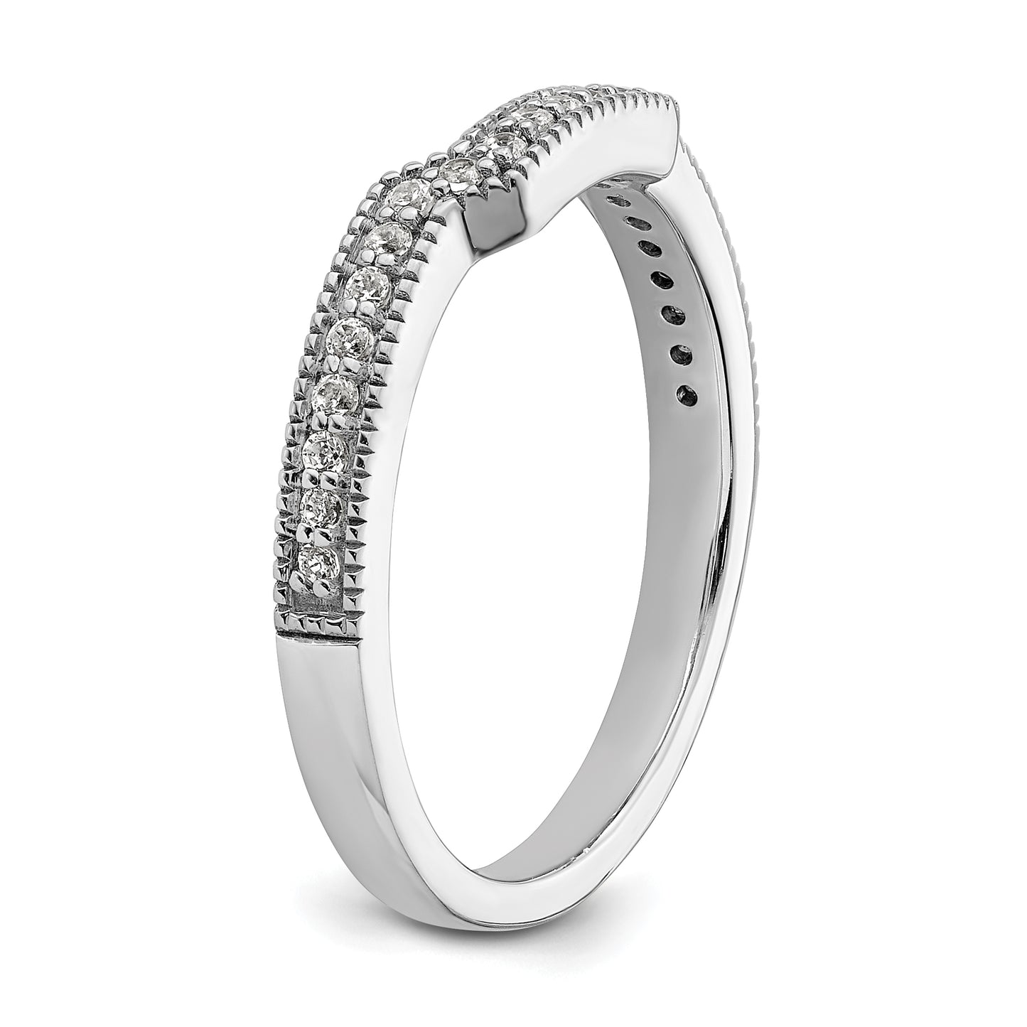 14K White Gold Lab Grown Diamond VS/SI+ G+ Wedding Band Ring