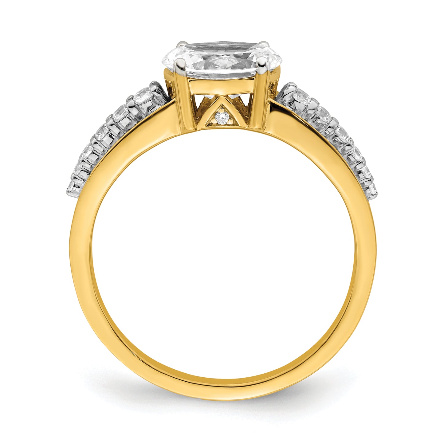 14k Two-tone Two Tone 1/6 Ct. Lab Grown Diamond VS/SI+ G+ 1 Ct. Center Oval Engagement Ring