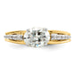 14k Two-tone Two Tone 1/6 Ct. Lab Grown Diamond VS/SI+ G+ 1 Ct. Center Oval Engagement Ring