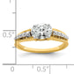 14k Two-tone Two Tone 1/6 Ct. Lab Grown Diamond VS/SI+ G+ 1 Ct. Center Oval Engagement Ring