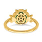 14k Yellow Gold Lab Grown Diamond and Lab Created Emerald Floral Ring