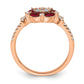 14K Rose Gold Lab Grown Diamond VS/SI+ G+ Created.Ruby Floral Ring