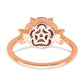 14K Rose Gold Lab Grown Diamond VS/SI+ G+ Created.Ruby Floral Ring