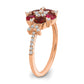 14K Rose Gold Lab Grown Diamond VS/SI+ G+ Created.Ruby Floral Ring