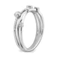 14k White Gold 1/4 Ct. Lab Grown Diamond VS/SI+ G+ Criss Cross Ring