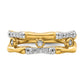 14k Yellow Gold Lab Grown Diamond VS/SI FGH Bezel Cluster Split Band Ring Ring