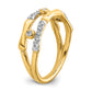 14k Yellow Gold Lab Grown Diamond VS/SI FGH Bezel Cluster Split Band Ring Ring