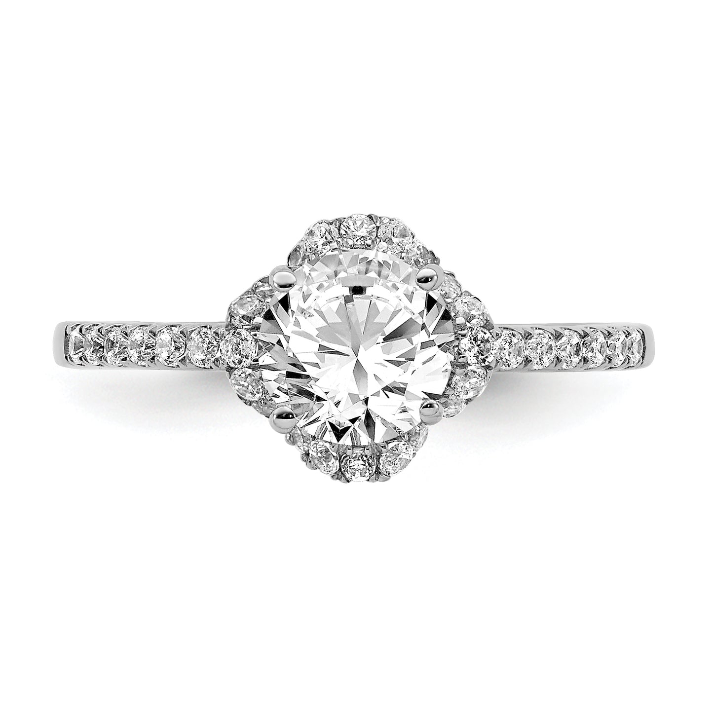 14K White Gold Lab Grown Diamond VS/SI+ G+ Round Engagement. Ring