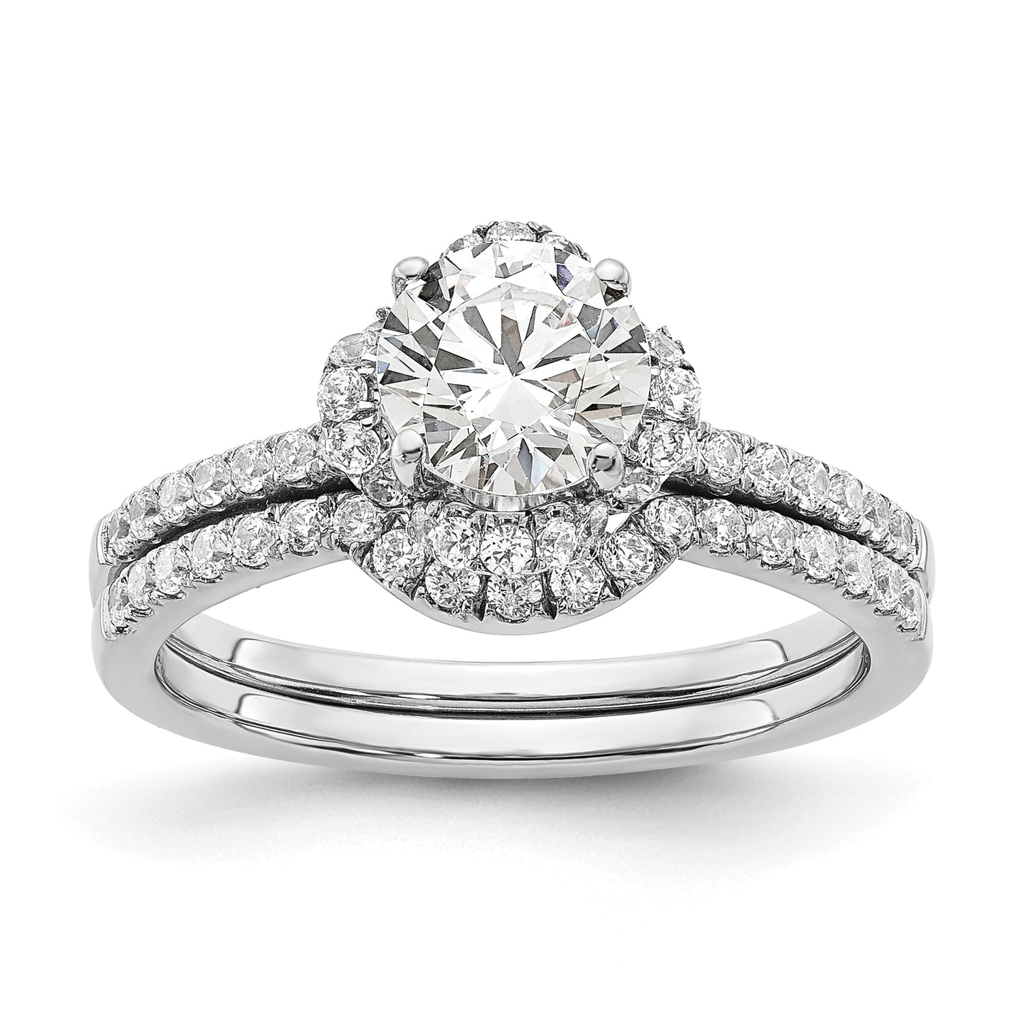 14K White Gold Lab Grown Diamond VS/SI+ G+ Round Engagement. Ring