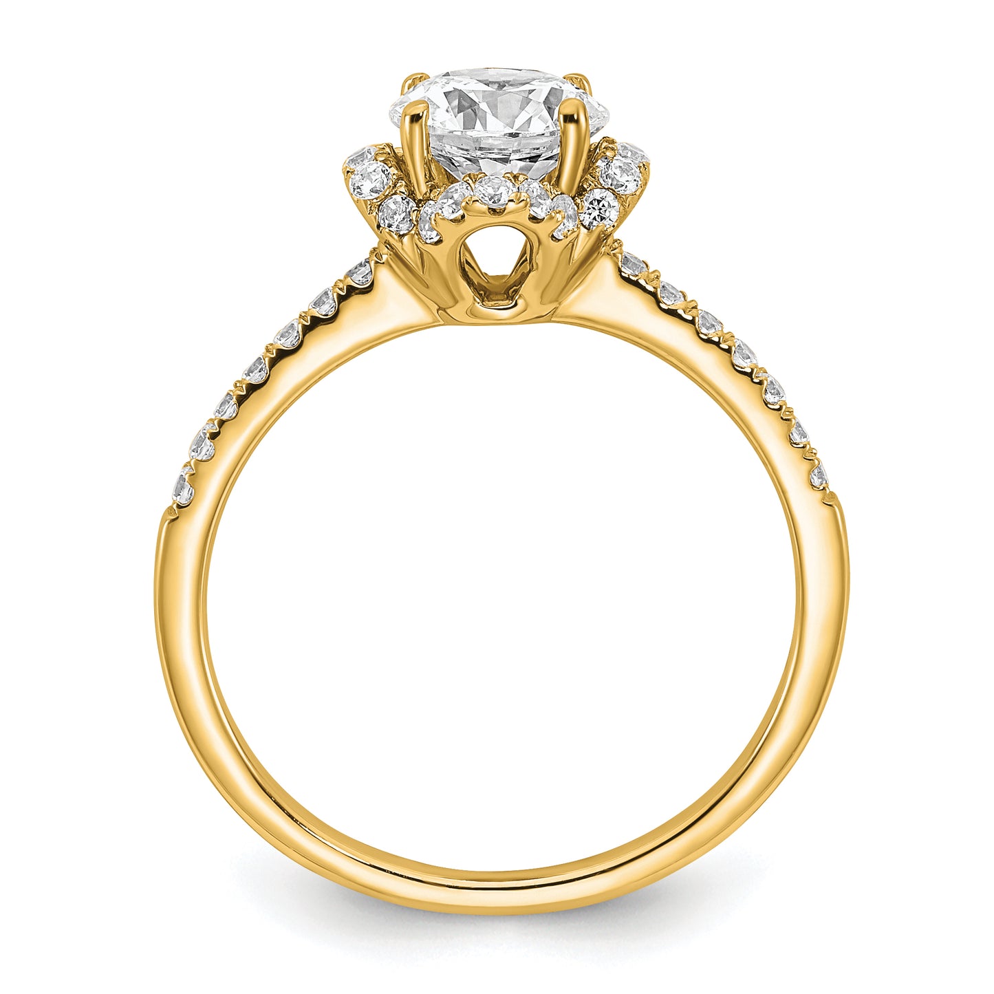 14k Yellow Gold Lab Grown Diamond VS/SI FGH Round Engagement. Ring