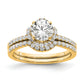 14k Yellow Gold Lab Grown Diamond VS/SI+ G+ Round Engagement. Ring