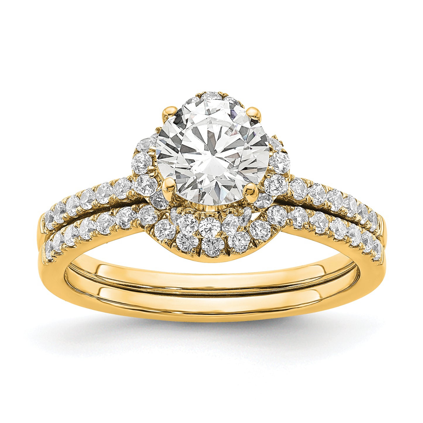 14k Yellow Gold Lab Grown Diamond VS/SI+ G+ Round Engagement. Ring