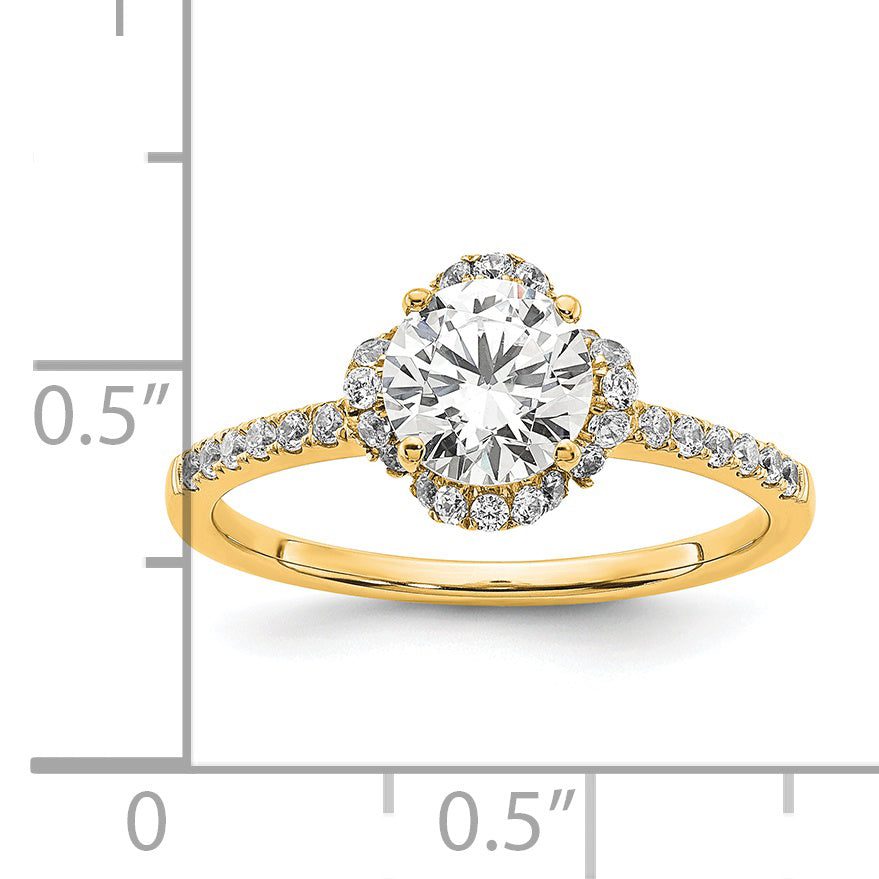 14k Yellow Gold Lab Grown Diamond VS/SI+ G+ Round Engagement. Ring