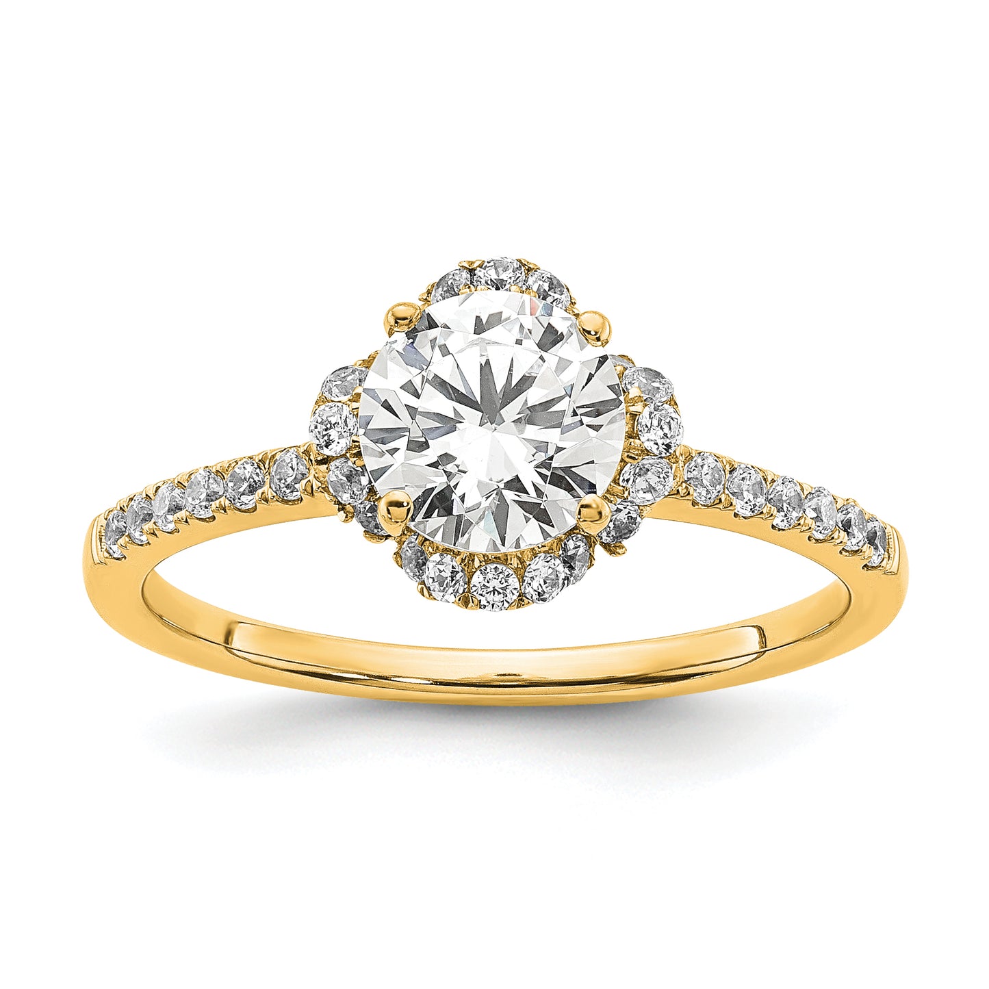 14k Yellow Gold Lab Grown Diamond VS/SI FGH Round Engagement. Ring