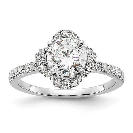 14K White Gold Lab Grown Diamond VS/SI FGH Round Engagement. Ring