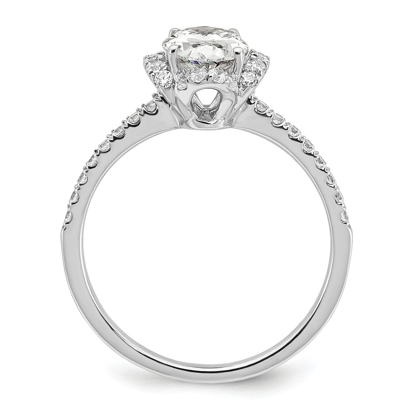 14K White Gold Lab Grown Diamond VS/SI+ G+ Oval Engagement. Ring