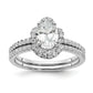 14K White Gold Lab Grown Diamond VS/SI+ G+ Oval Engagement. Ring