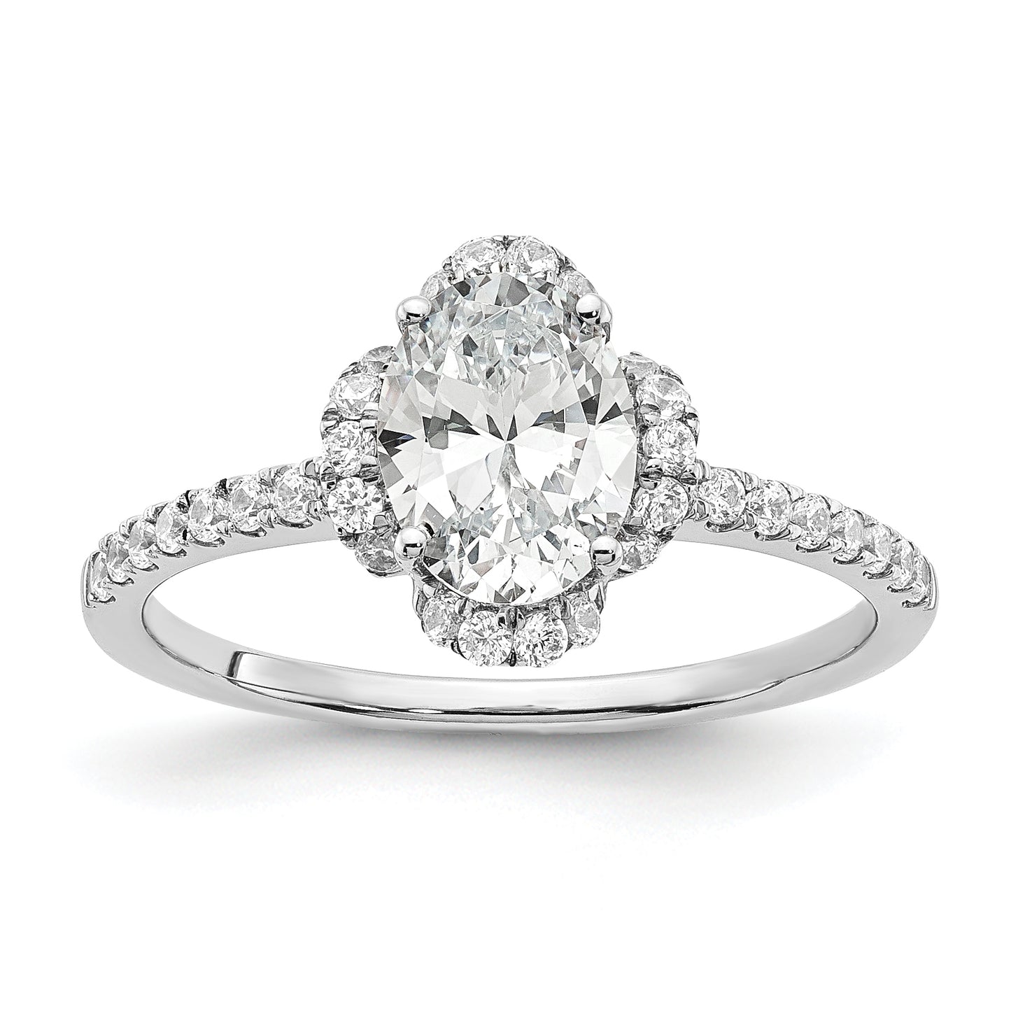 14K White Gold Lab Grown Diamond VS/SI+ G+ Oval Engagement. Ring