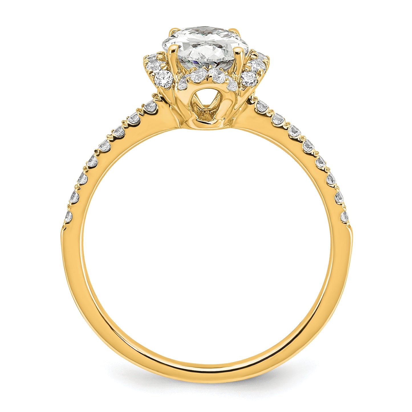 14k Yellow Gold Lab Grown Diamond VS/SI FGH Oval Engagement. Ring