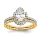 14k Yellow Gold Lab Grown Diamond VS/SI FGH Oval Engagement. Ring