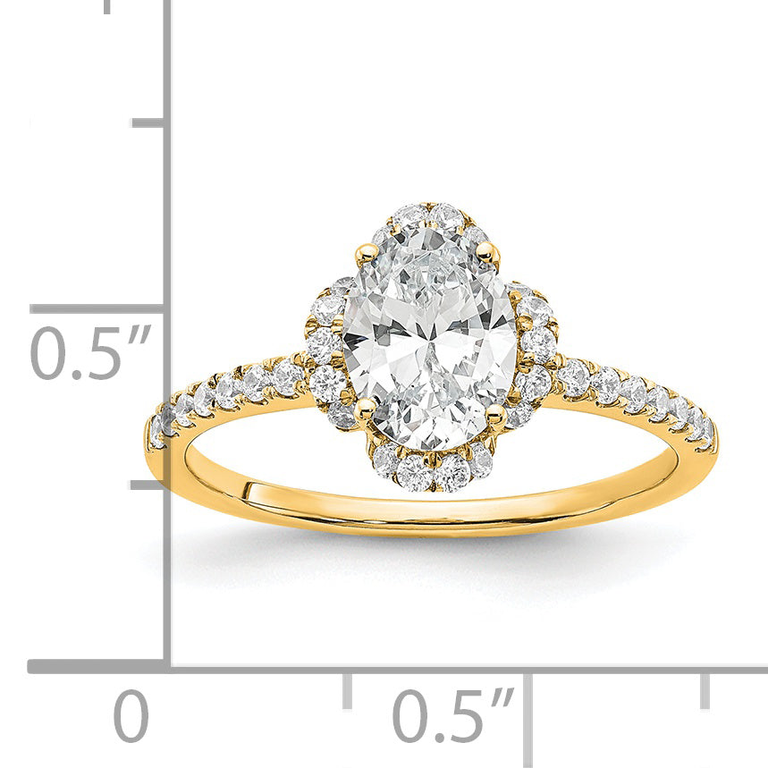 14k Yellow Gold Lab Grown Diamond VS/SI FGH Oval Engagement. Ring