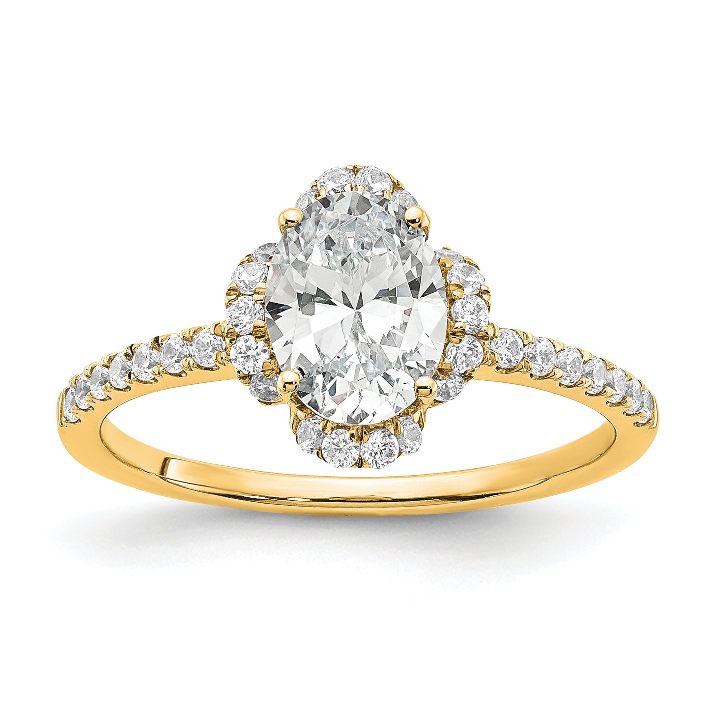 14k Yellow Gold Certified Lab Grown Diamond VS/SI FGH Oval Engagement. Ring