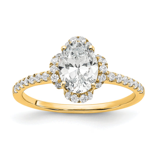 14k Yellow Gold Lab Grown Diamond VS/SI FGH Oval Engagement. Ring