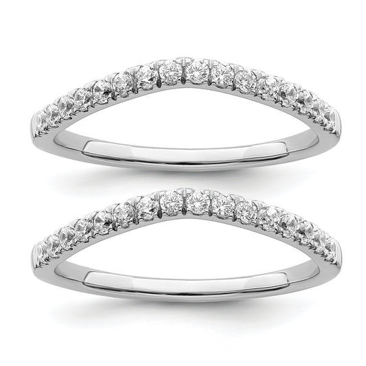 14K White Gold Lab Grown Diamond VS/SI FGH Set of 2 Wedding Band Rings