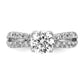 14k White Gold 5/8 Ct. Lab Grown Diamond VS/SI+ G+ 1 Ct. Center Round Engagement Ring