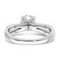 14k White Gold 5/8 Ct. Lab Grown Diamond VS/SI+ G+ 1 Ct. Center Round Engagement Ring