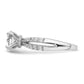 14k White Gold 5/8 Ct. Lab Grown Diamond VS/SI+ G+ 1 Ct. Center Oval Engagement Ring