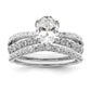 14k White Gold 5/8 Ct. Lab Grown Diamond VS/SI+ G+ 1 Ct. Center Oval Engagement Ring