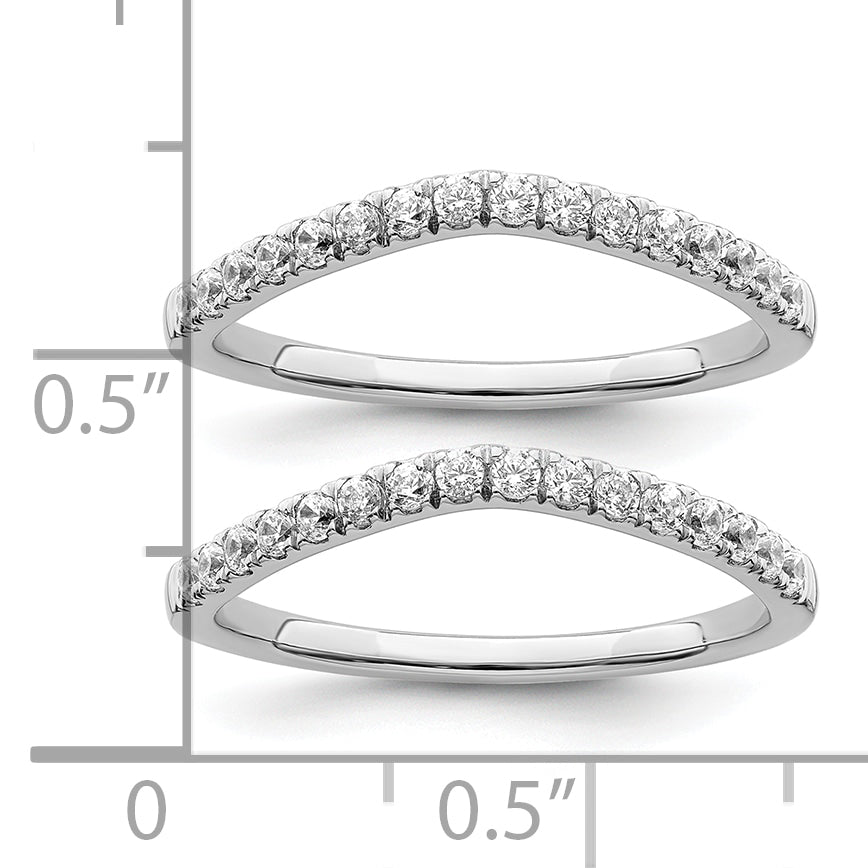 14K White Gold Lab Grown Diamond VS/SI FGH Set of 2 Wedding Band Rings