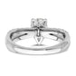 14k White Gold 5/8 Ct. Lab Grown Diamond VS/SI+ G+ 1 Ct. Center Pear Engagement Ring